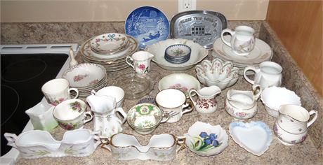 Mixed Dishes: Tea Cups, China, Plates, Etc