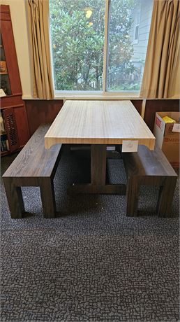 Large Table & Bench Set