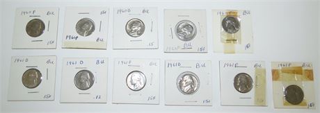 1960, 1961 D, P Nickels