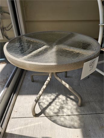 Round Metal Glass Top Table