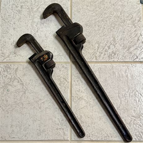 Vintage Ridgid 18" and 24" Pipe Wrenches
