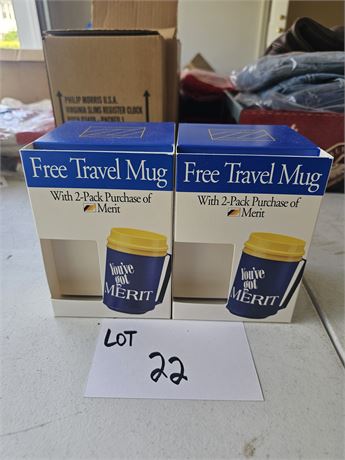Merit Cigarette Travel Mug x2