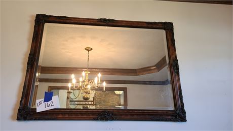 Wood Beveled Wall Mirror