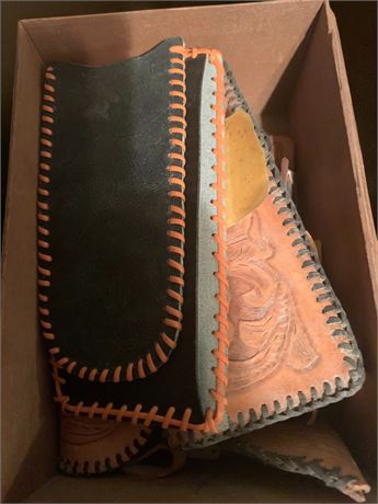 Tooled Leather Mexican Bag & Tooled Leather Crafting Pieces