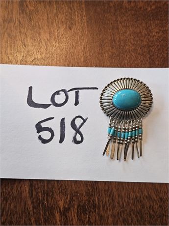 Sterling QT Turquoise Brooch - 0.28 ozt - Includes Stone