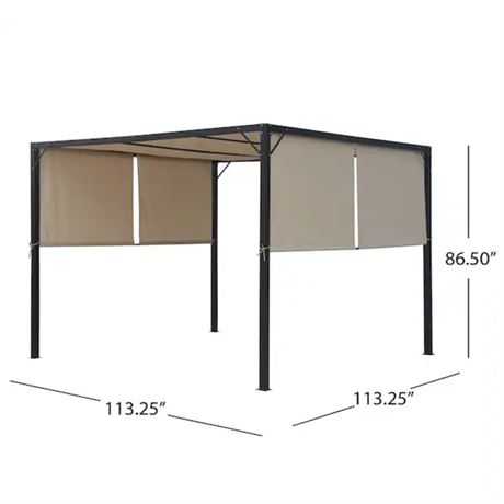 New Beige Outdoor Gazebo Canopy - 9.5 ft x 9.5 ft