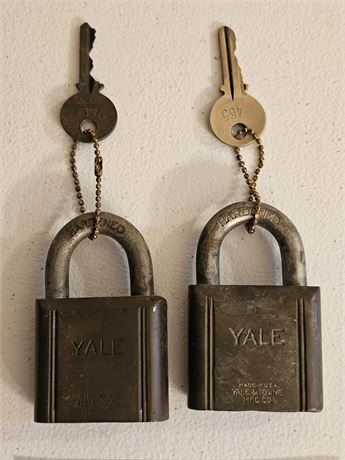 Vintage Yale Pad Locks with Keys