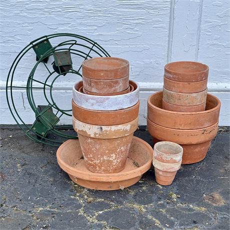 Large Lot of Mixed Size Terracotta Flower Pots