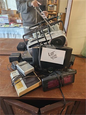 Mixed Electronics Lot- Answering Machine, AM/FM Radio, Clocks & More