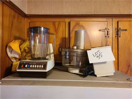Mixed Small Appliance Lot - GE Blender / Food Processor & Toaster