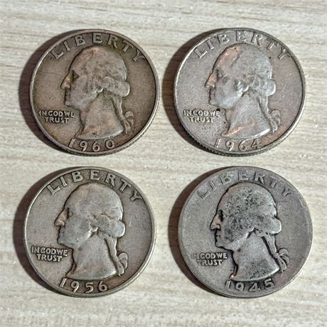 Lot of Washington Silver Quarters, All Pre-1964