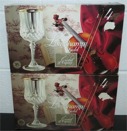 Longchamp Gold Crystal Goblets