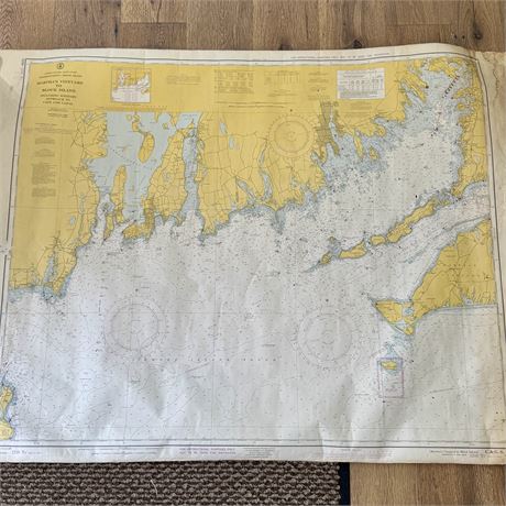 1963 Martha's Vineyard to Block Sound Instructional Survey Map - 49 x 36"