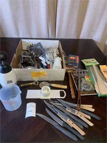 Kitchen Utensils & Knife Lot