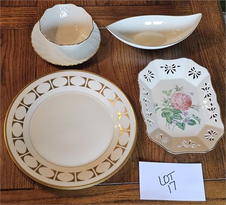 Mixed Lenox China Plate/Lenox Victorian Rose Bread Plate/Laurent Saucer & More