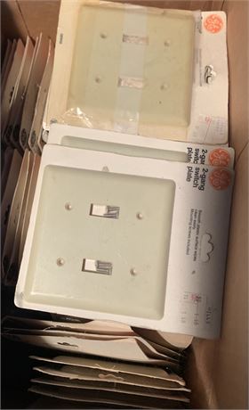 Beige GE 2-Gang Toggle Switch Plate Lot