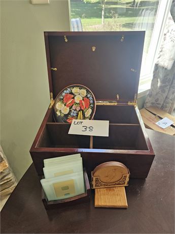 Wood Storage Box, Coasters & More
