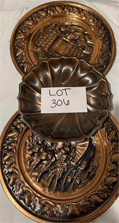 Coppercraft Guild Plate & Embossed Hanging Wall Art