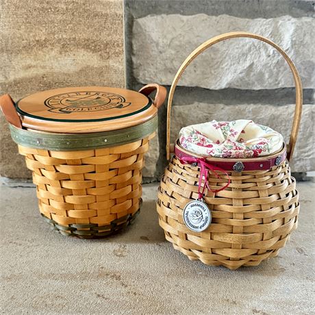 Two Longaberger Baskets (One is triple signed by Longaberger Family)