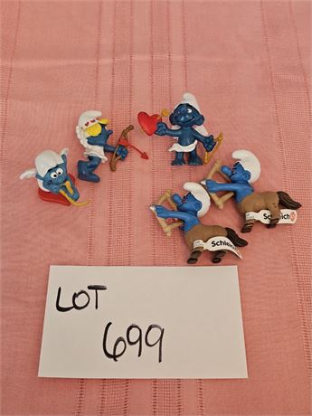 Original Vintage PVC Schleich Peyo Mixed Figurines Lot - 1980's Dates, Sizes