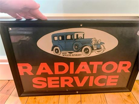 1929 Willys-Knight Automobile RADIATOR SERVICE Framed Advertisement