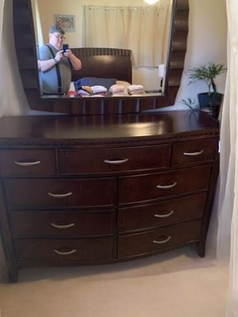 9 Drawer Wood Espresso Dresser/Chest of Drawers With Vanity Mirror