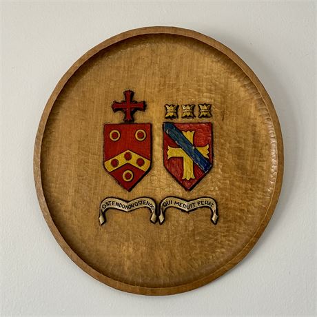 Oberammergau Coat of Arms Wood Carving - 14"