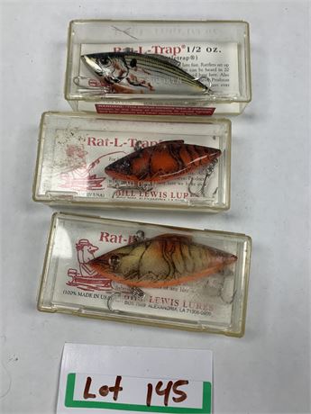 Rat - L Trap Lure Lot of 3 Bill Lewis Lures