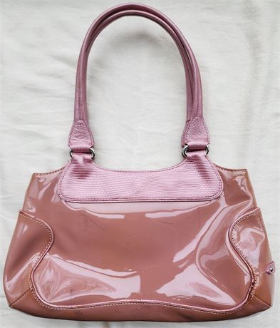 Cole Haan Beige Patent Leather and Pink Hand Bag