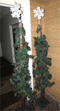 2 Lighted Christmas Tree Decorations