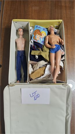 Vintage 1960's Ken, Clothes, Case & More