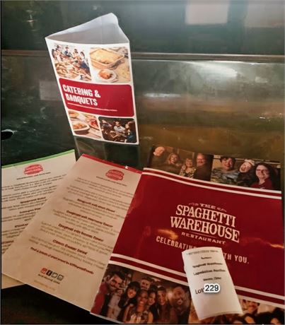 MEMORABILIA LOT - Spaghetti Warehouse Marketing & Menu Lot