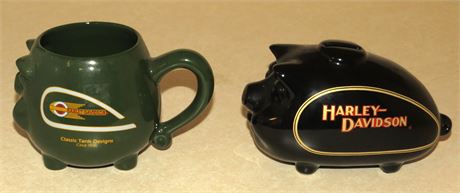 Harley Davidson Piggy Bank, Piggy Mug