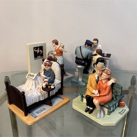 The 12 Norman Rockwell Porcelain Figurines Series II, LOT OF 4