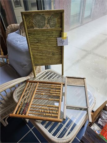 Vintage Washboards & Vintage Wood Abacus