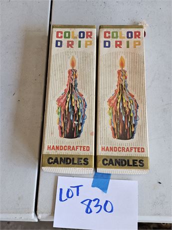 Vintage Color Drip Taper Candle Sets