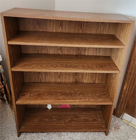 Medium Oak Colored 4-Tier Bookshelf