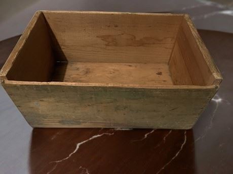 Vintage Wood Carrying Crate With Double Metal Handles