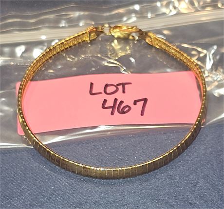 Sterling (Gold Tone) Snake Link Bracelet 7" 0.43 ozt