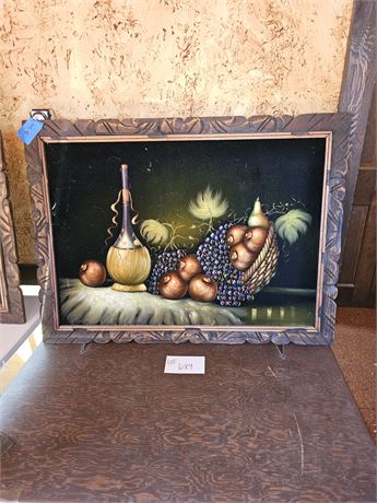 Black Velvet Still Life Fruit Oil Painting