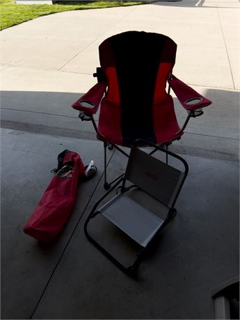 Folding Lawn Chair and Coca Cola beach chair