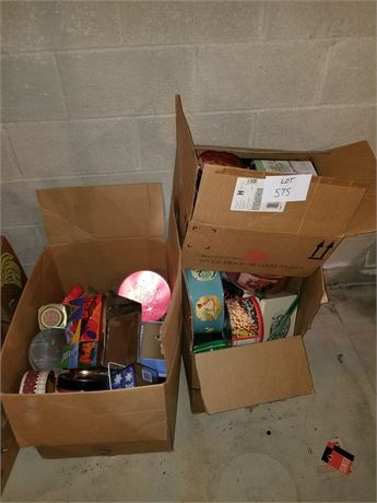 Two Large Box's Full of Mixed Tins- Sizes, Color, Theme & Maker Vary