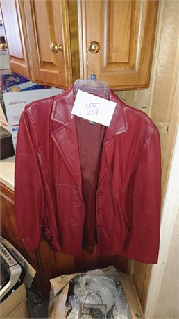 Ladies Red Leather Jacket