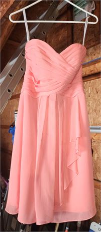 David's Bridal Peach Formal Gown