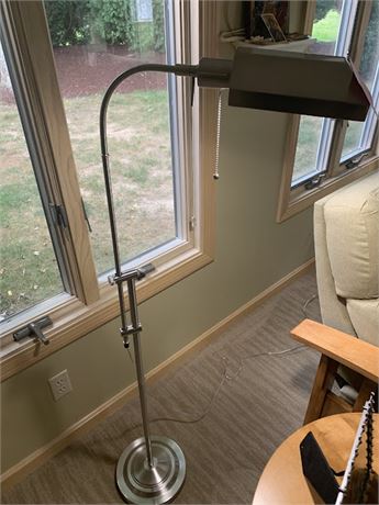 Brushed Nickel Finish Adjustable Floor Lamp With Alloy Steel Base