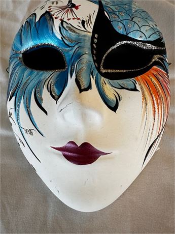 Vintage Venezia Original Hand Painted, Made in Italy Wall Mask