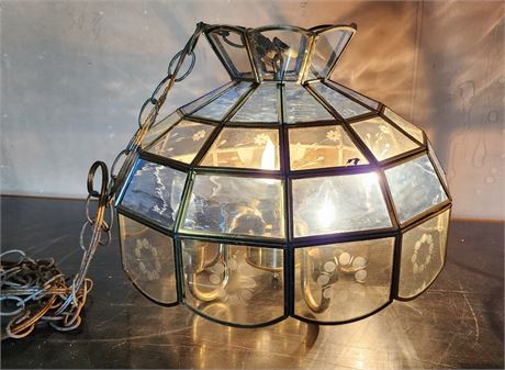 Etched Glass Light Fixture