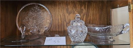 Mixed Crystal & Clear Glass:Cambridge "Elaine" Oval Footed Serving Bowl