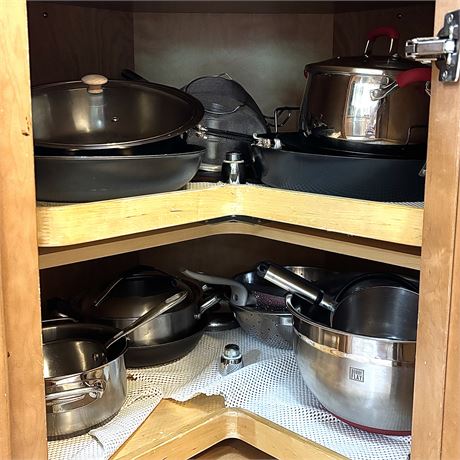 Lazy Susan Cleanout- Pots, Pans, Skillets & More