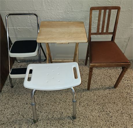 TV Tray, Stool, Folding Wood Chair, Bath Seat